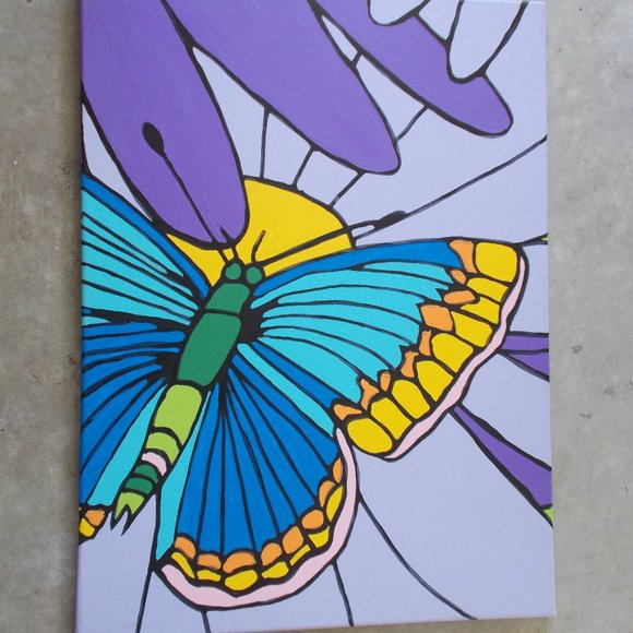 Butterfly Fun acrylic painting, 18"x24" - Picture 7 of 8